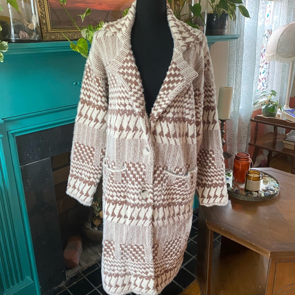 Love Token Fuzzy Cardigan Jacket